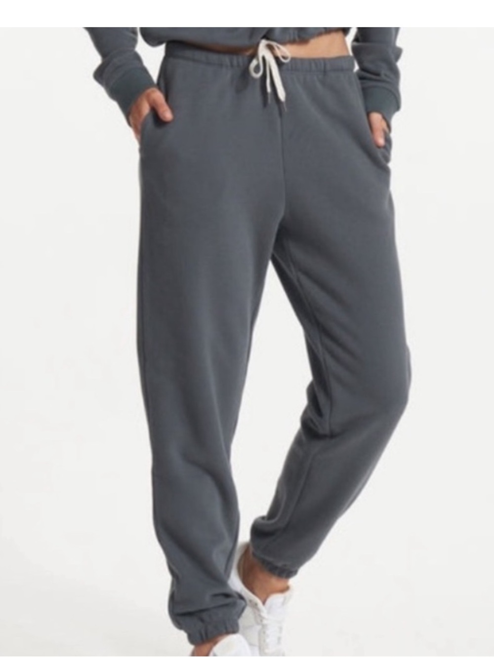 Vuori Sedona Grey Blue Elastic Waistband Inside Drawstring Sweatpants Size M